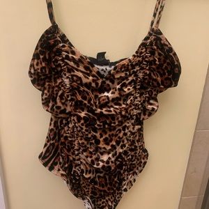 Leopard print body suit